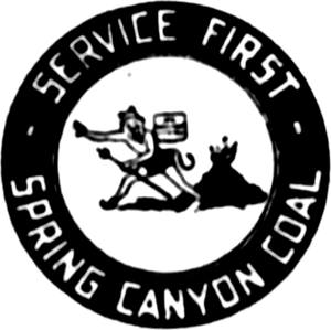 Spring Canyon Coal Company ‘Service First’ devil trademark roundel, 1918.